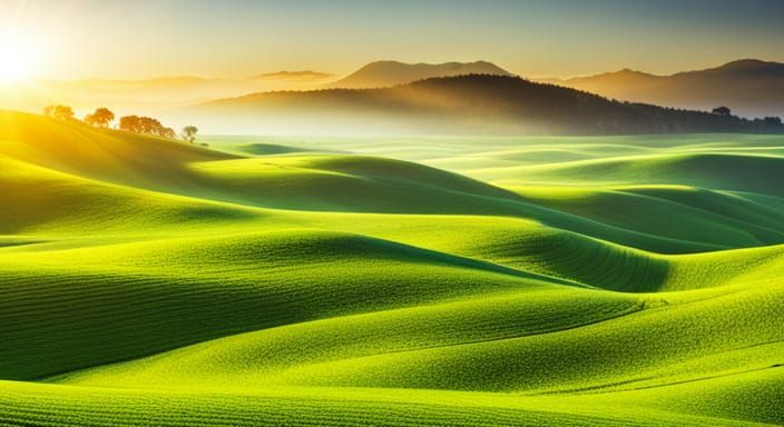 Beautiful green rolling hills landscape