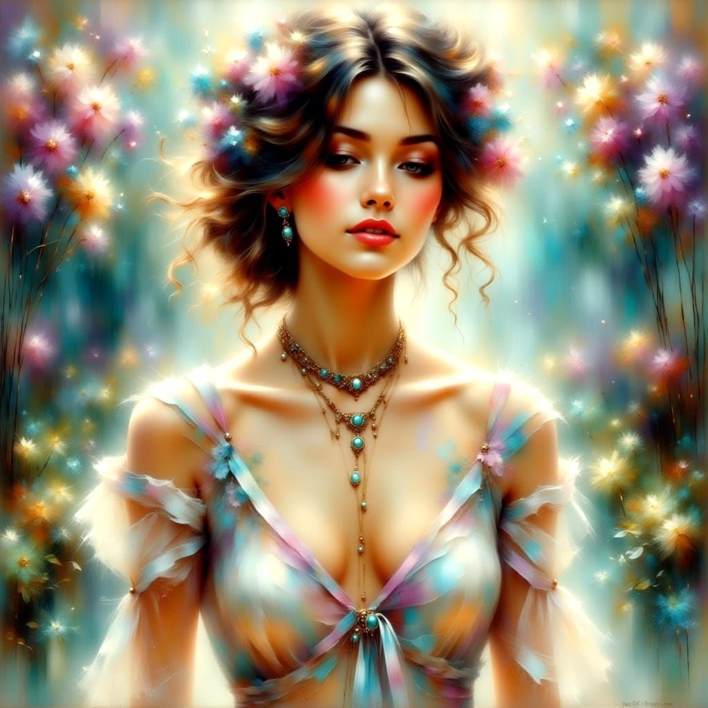 Ethereal Impressionistic Portrait in Monet Style