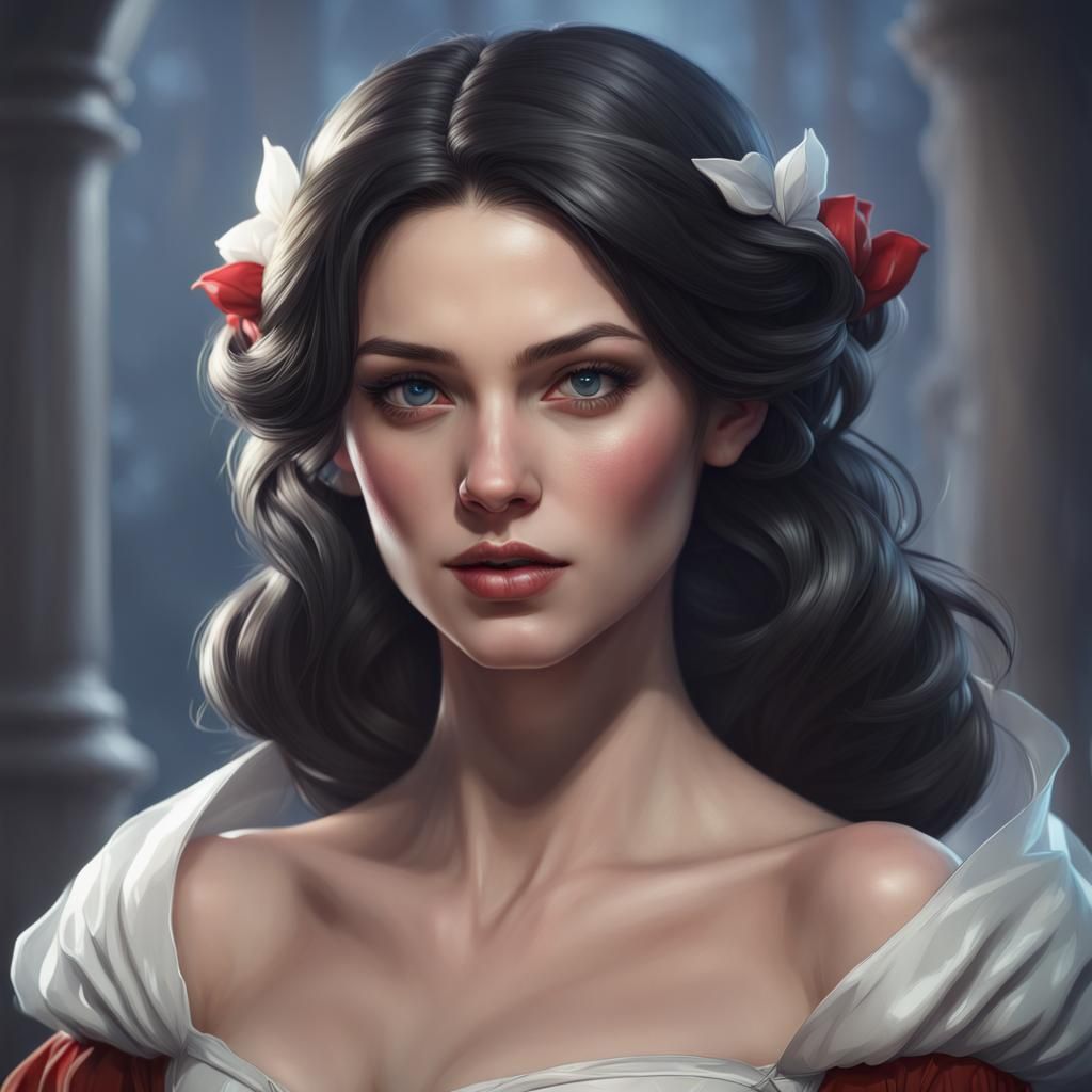 Snow White Portrait in Hyperdetailed Digital Art