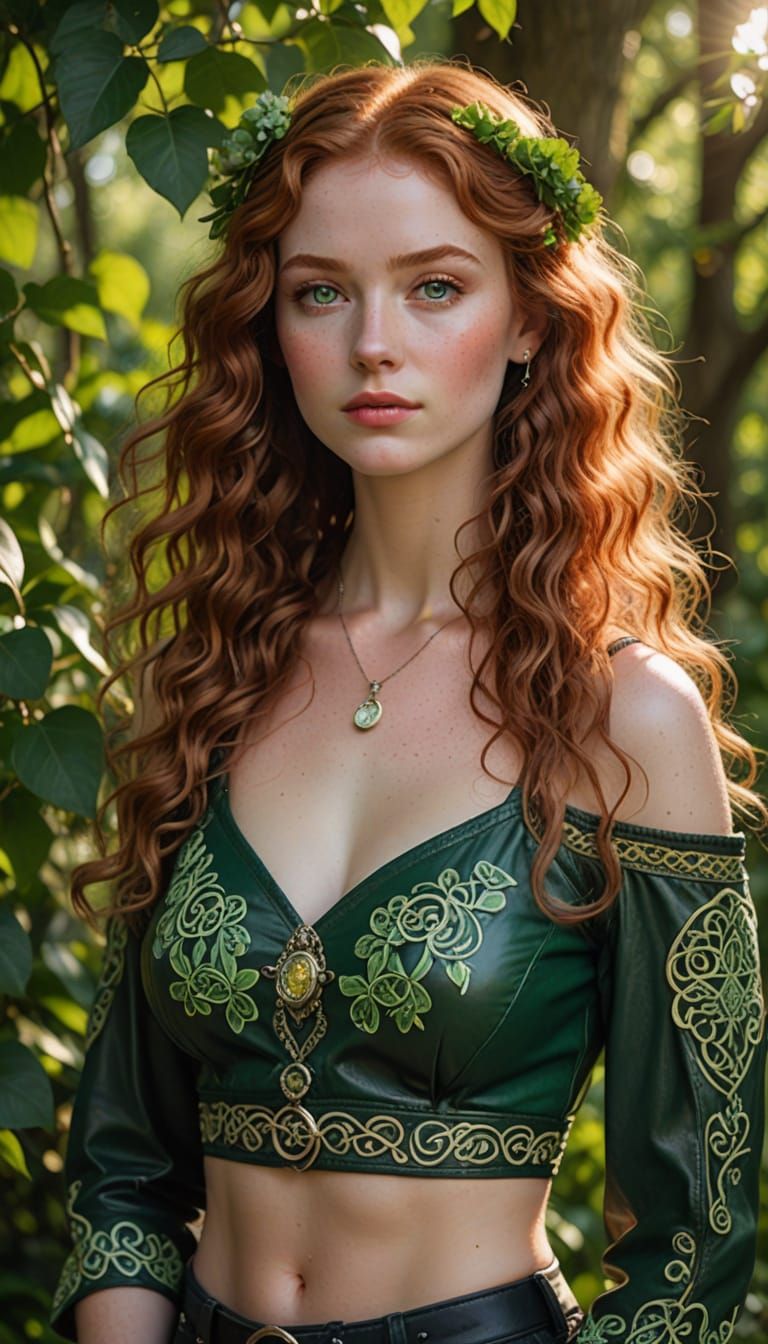 Portrait of a freckled Scottish woman