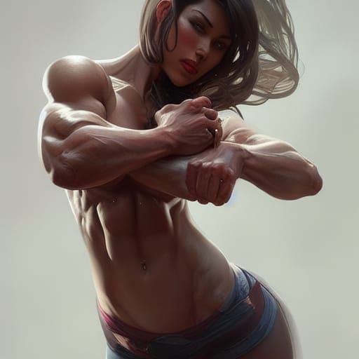Hyperdetailed Portrait of Muscular Women