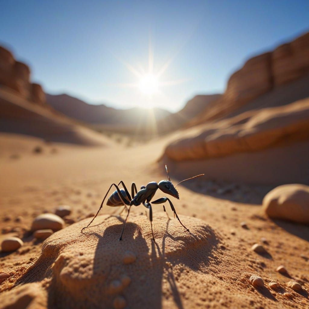 Serenity in the Desert Landscape with a Tiny Companion