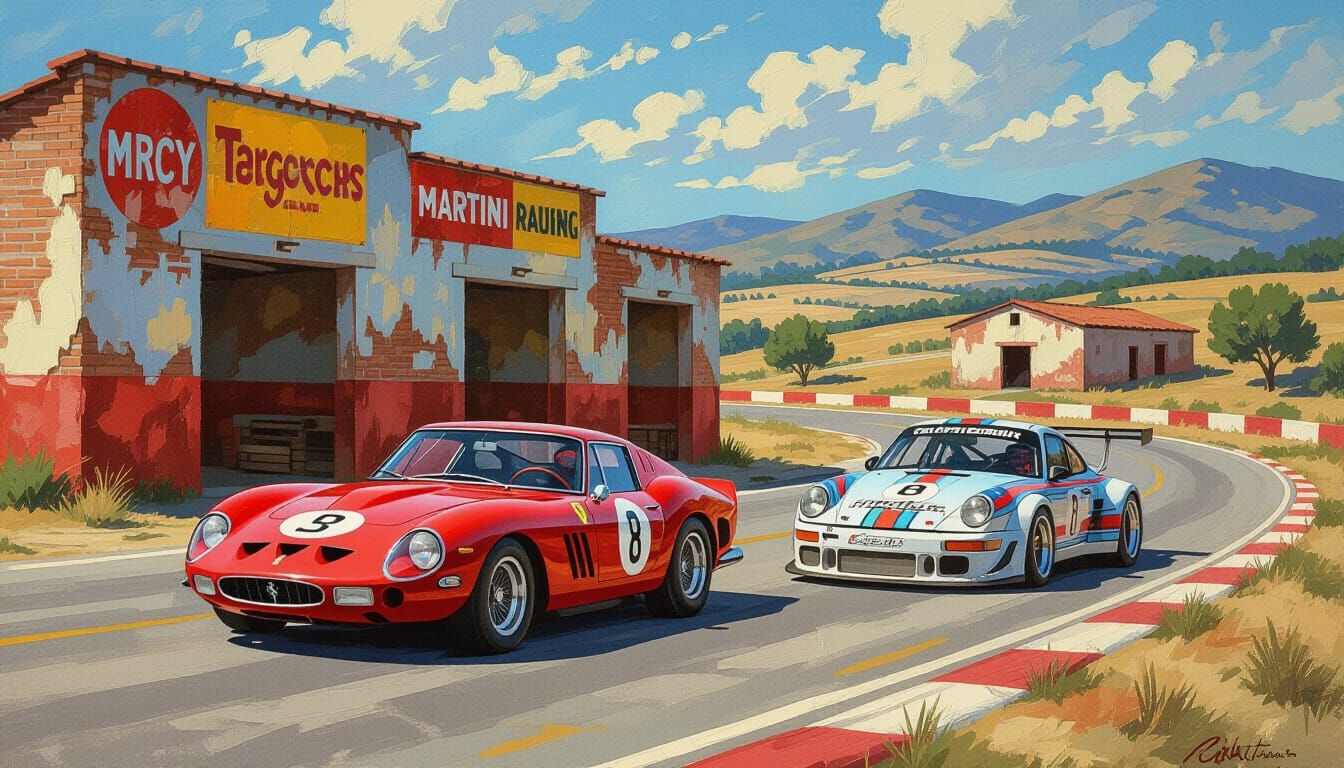 Ferrari 250GTO and Porsche 911 Race Historic Targa Florio