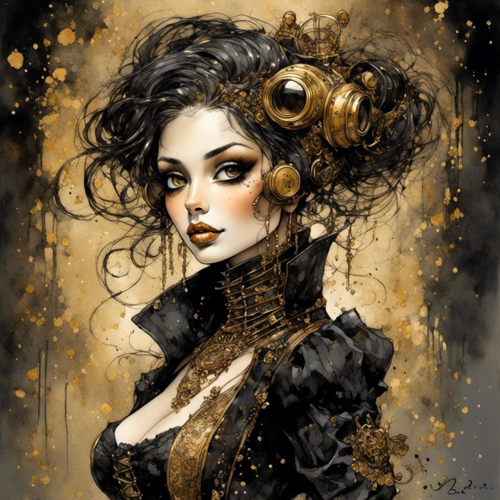 <lora:monstyle3:1.0> A whimsical caricature of a boujie stea...