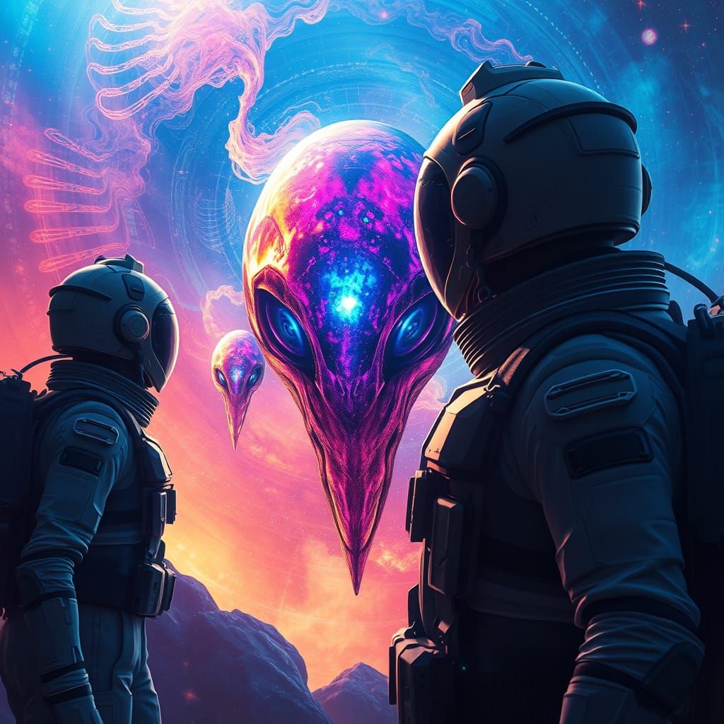 Deep Space Crew's Iridescent Alien Encounter