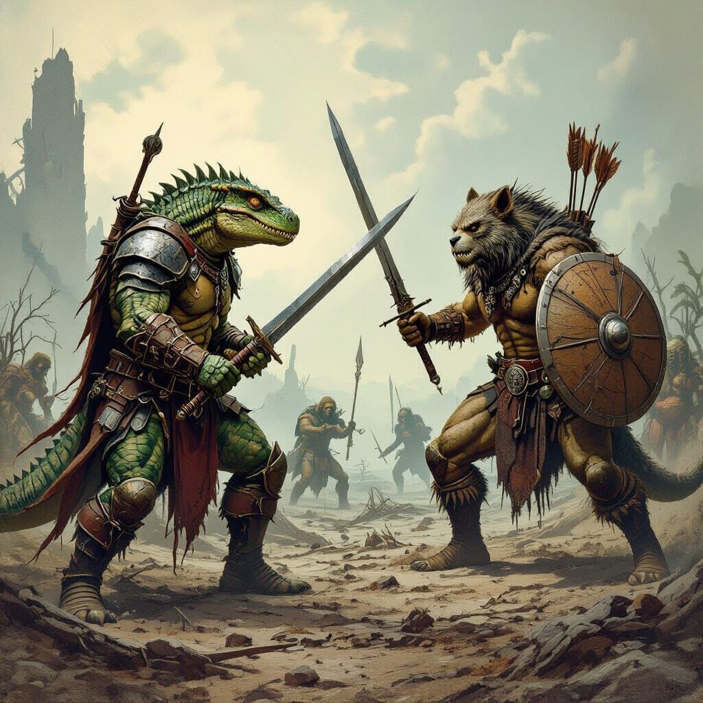 Reptilian vs Jungle Beast War in Post-Apocalyptic World