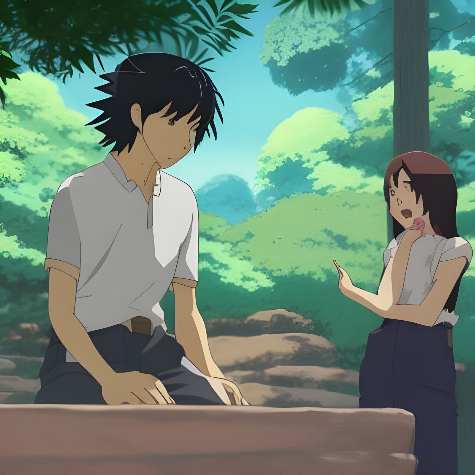 Woman Scolding Man in Anime Style