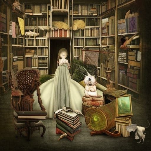 Warehouse of Magical Artifacts in Storybook Style