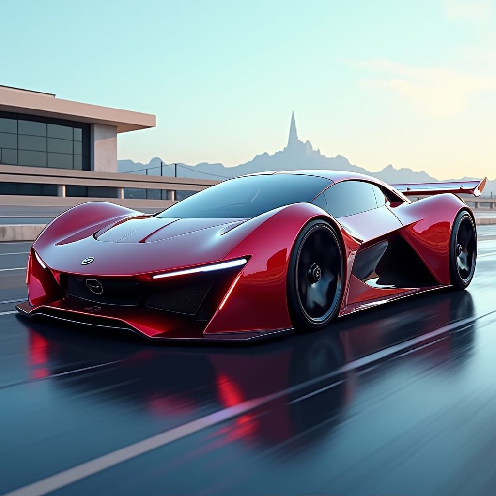 Sleek Sports Car with Aerodynamic Design in 8K