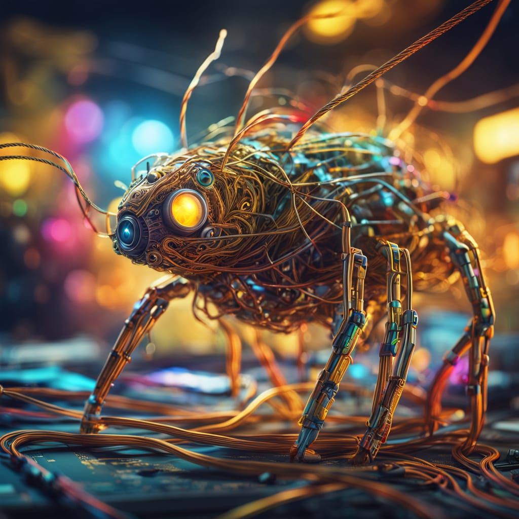 Electronic Creature on Technical Drawings: Concept Art