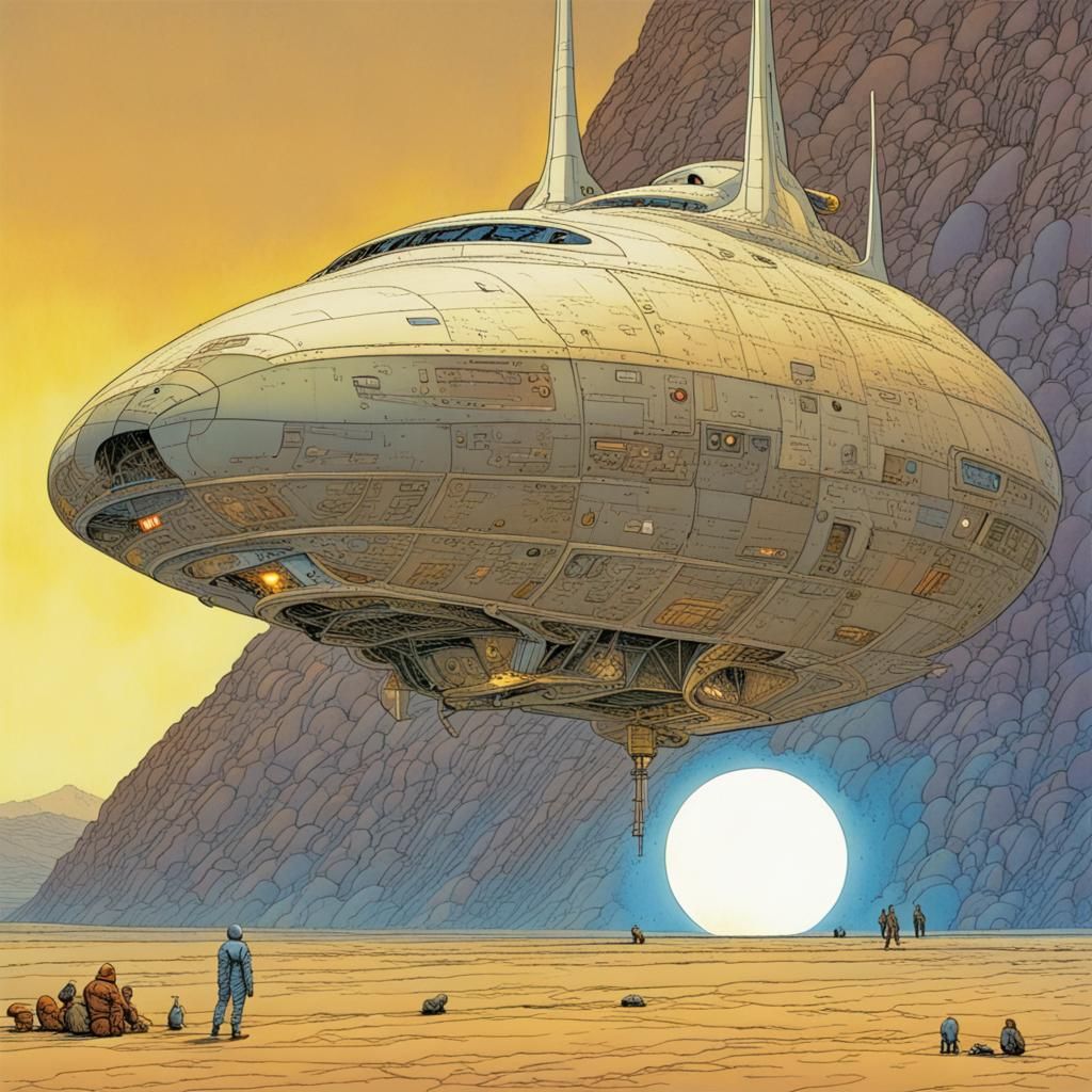 Moebius-Inspired Amazing Spaceship Design