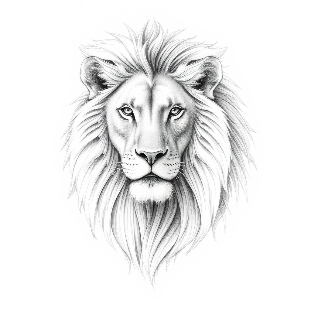 Majestic Lion Pencil Drawing