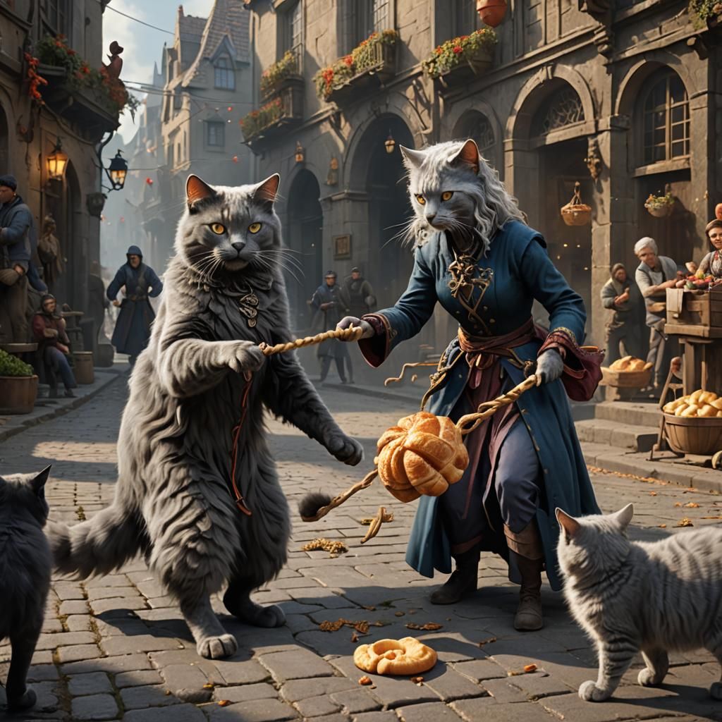 Tug of War: Nebelung Cat vs. Woman