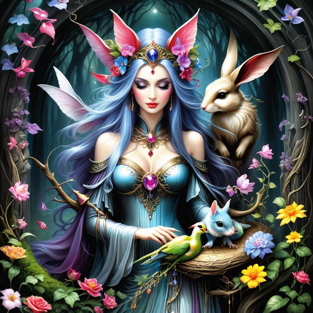 Enchanted Fantasy Dreamscape in Illustrative Style