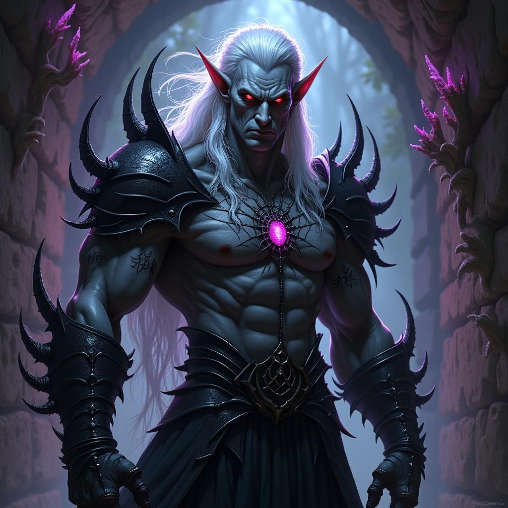 Dark Elf Warrior in Gothic Armor