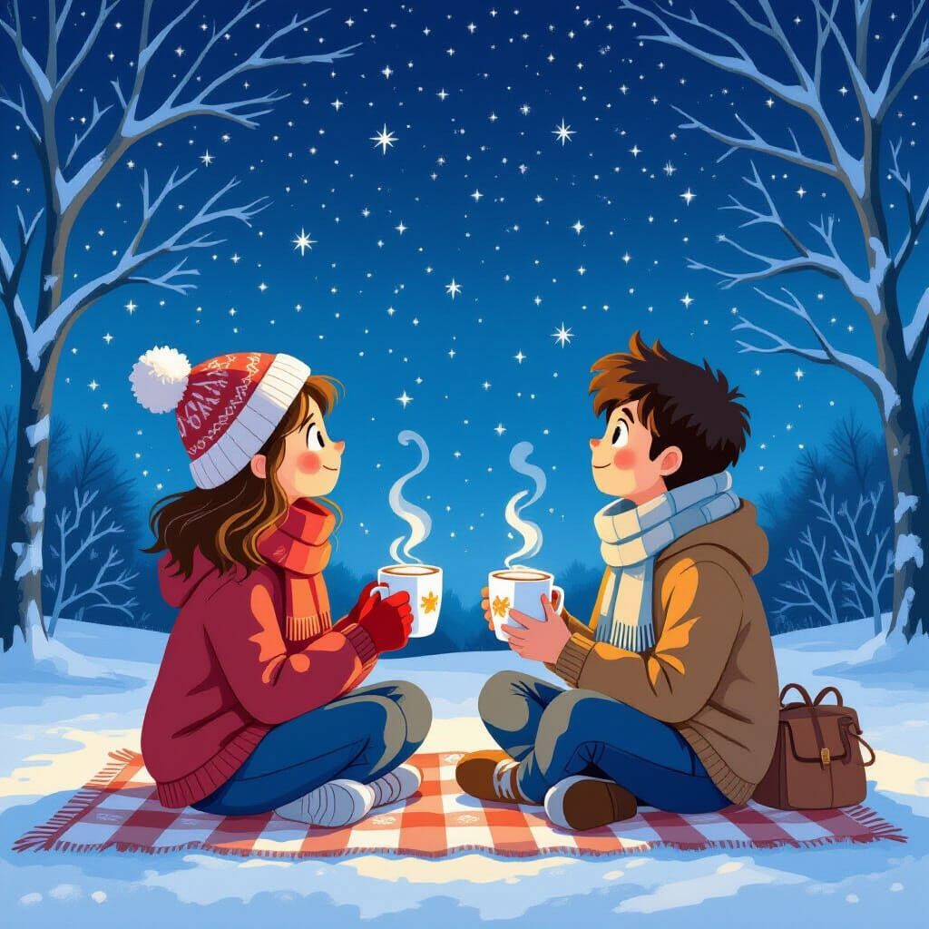 Starry Night Picnic in Storybook Style