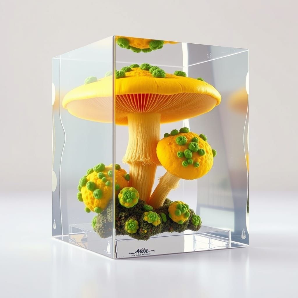 Vibrant Fungal Realm in Neon Hues