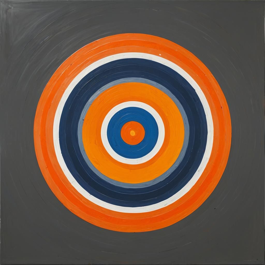 Concentric Circles: Expressionist Abstract Oil Painting