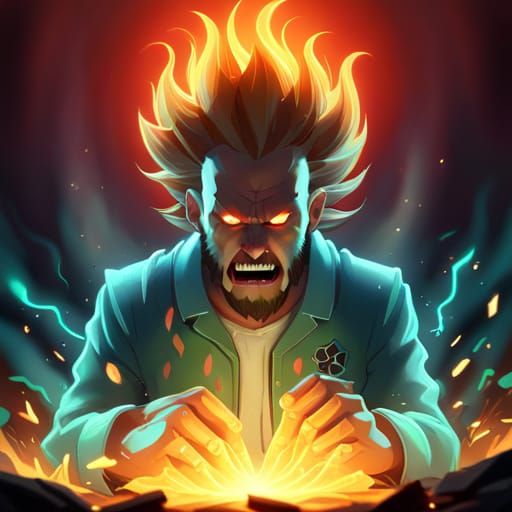 Berserker Rick Sanchez Mad Scientist in Lab