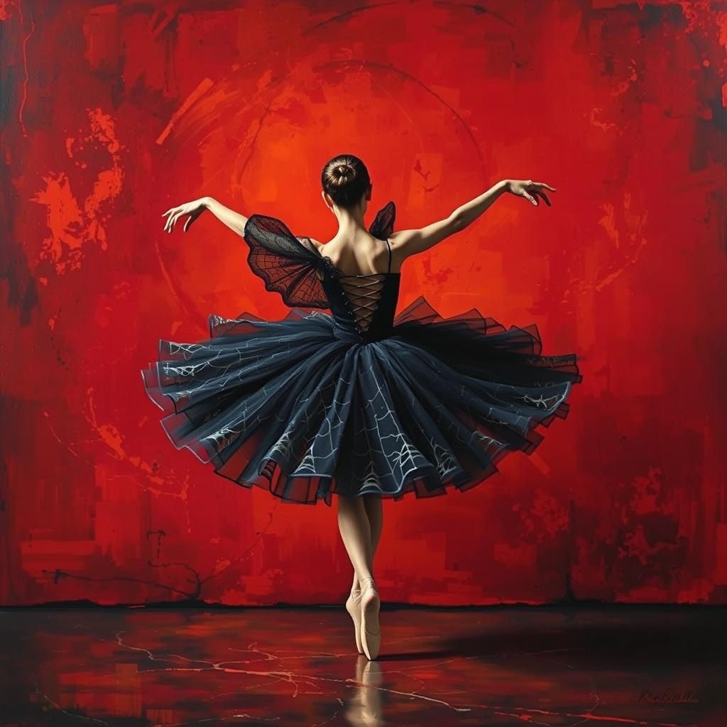 "Full body shot of ballerina dancing in the spiderweb dress ...
