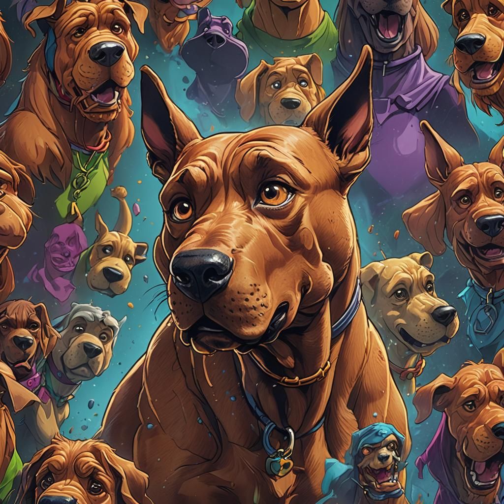 Hyperrealistic Scooby-Doo Splash Art