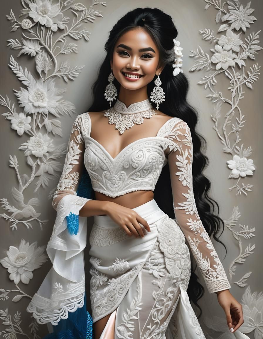 Filipina Beauty in Embroidered Filipiniana