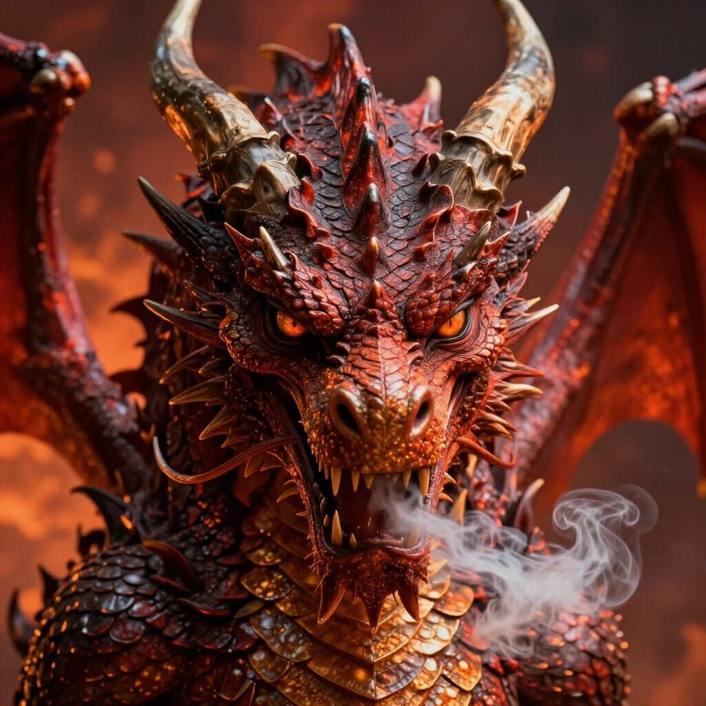 Hyperrealistic Dragon Portrait with Fierce Anger