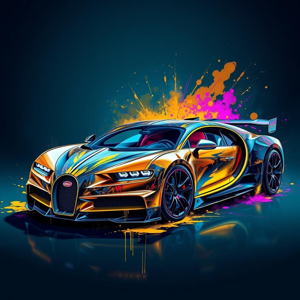 Bugatti Tourbillon Coupe: Retro-Futuristic Concept Art