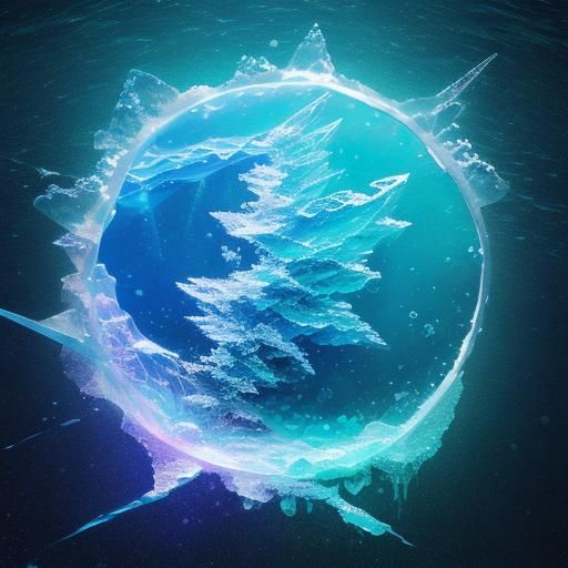 Astral Icicles in the Ocean, Holographic Illustration