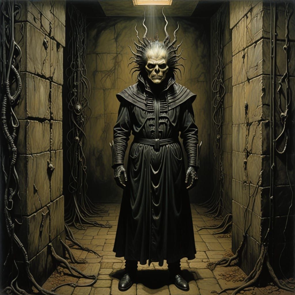 Frightened Soul in Gothic Shadows