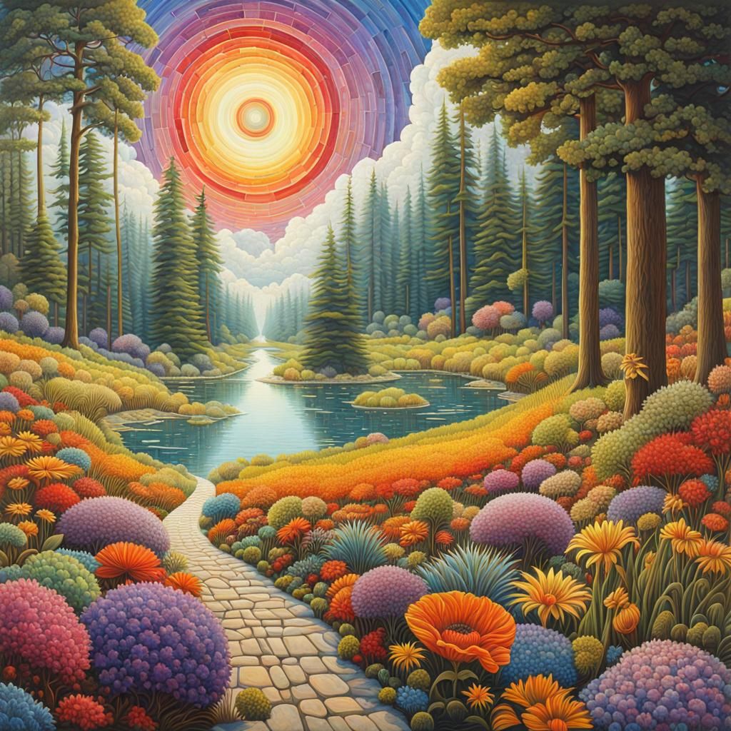 Colorful Glass Art Panoramic Masterpiece