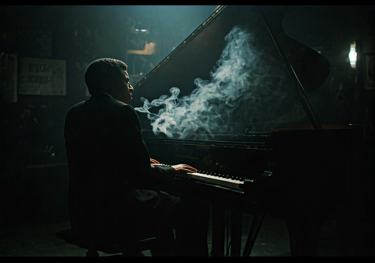 1960s New York Jazz Club in Grayscale