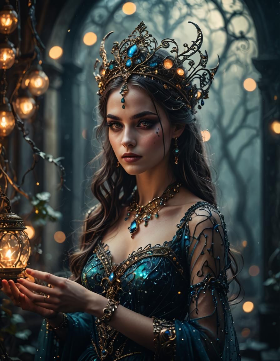 Enchantress of Titillating Magic in Gothic Dark Fantasy