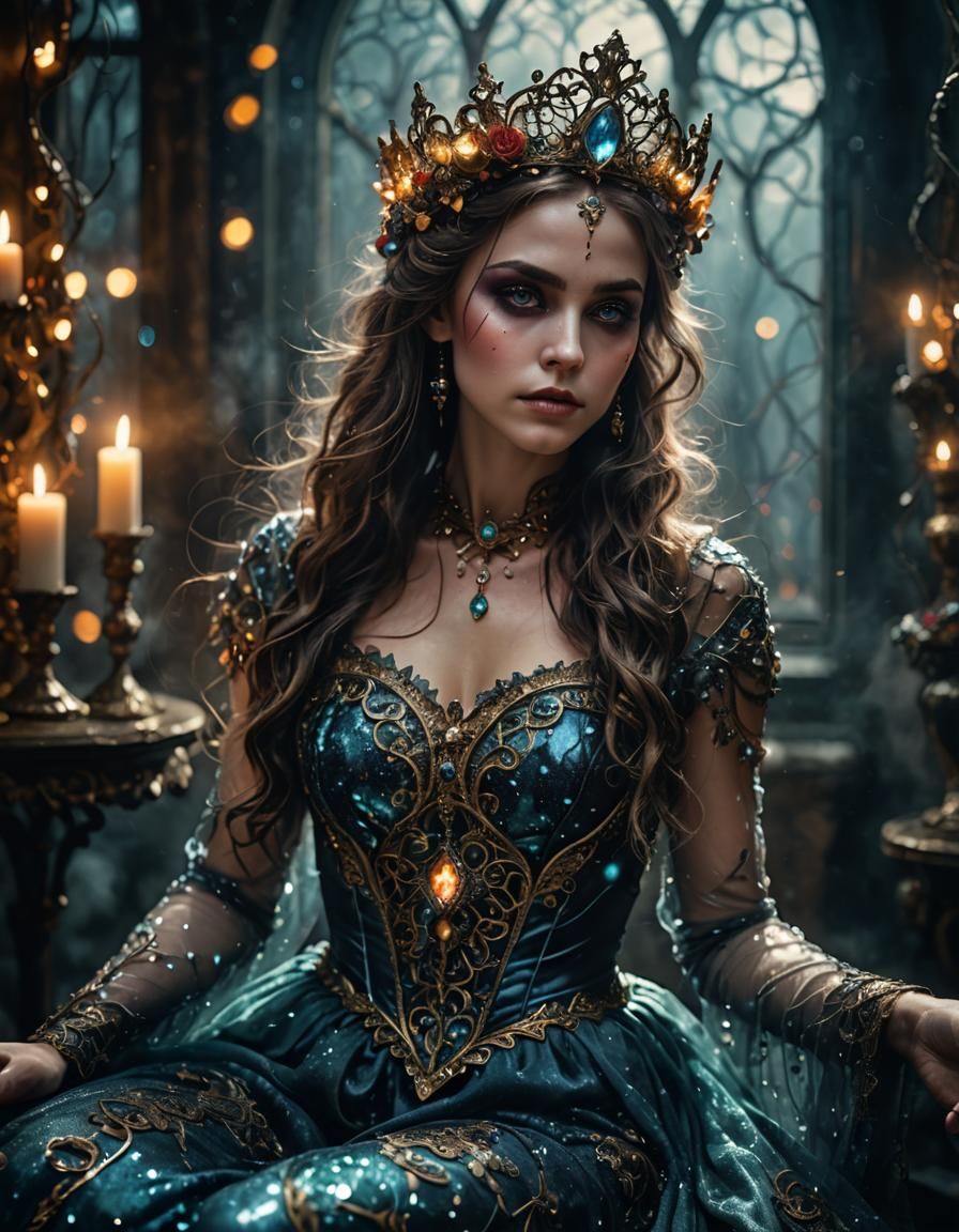 Enchantress in a Gothic Dark Fantasy Masterpiece