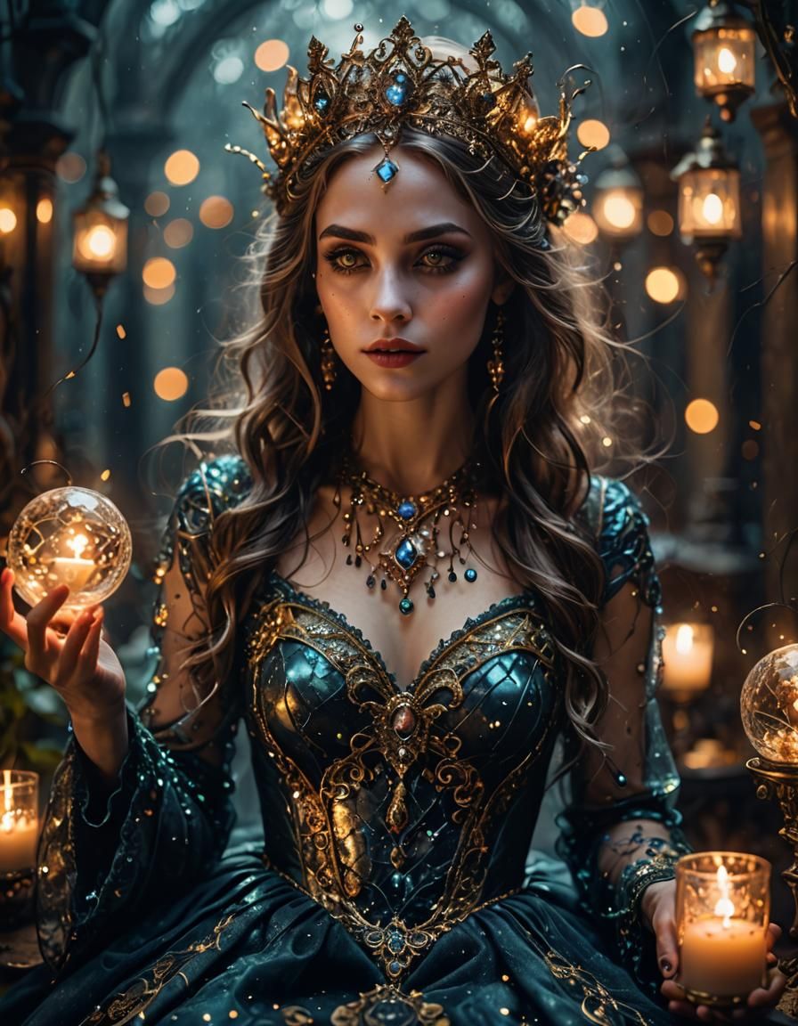 Enchantress in Gothic Dark Fantasy Masterpiece