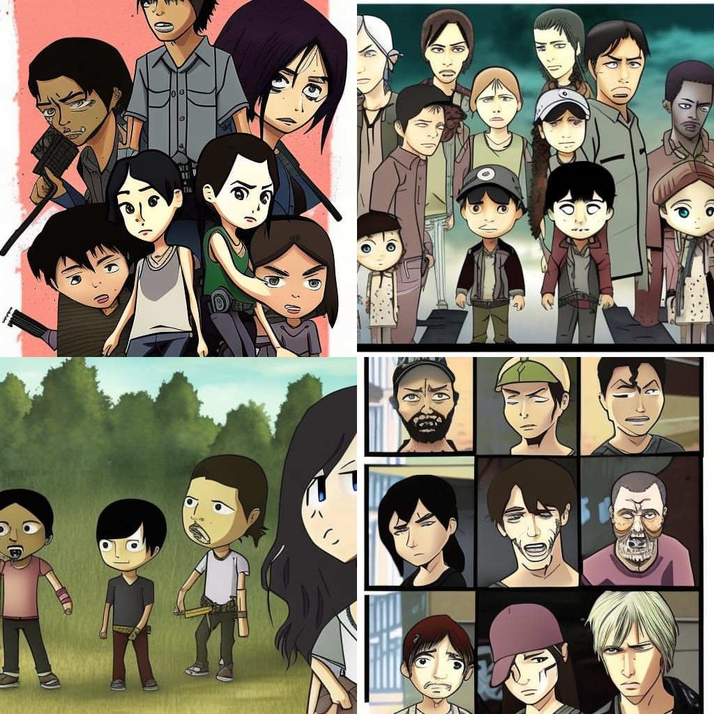 The Walking Dead: Cartoon Anime Style