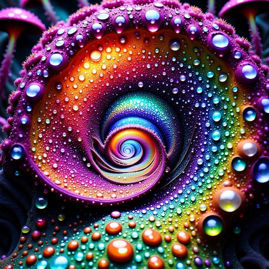 Psychedelic Spiral Journey Through Infinite Alien Landscape