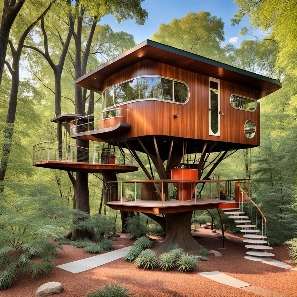 Atomic Age Treehouse: Mid-Century Modern Design