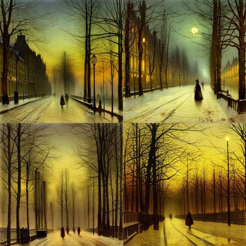 Nocturnal Cityscape in Tonalist Style