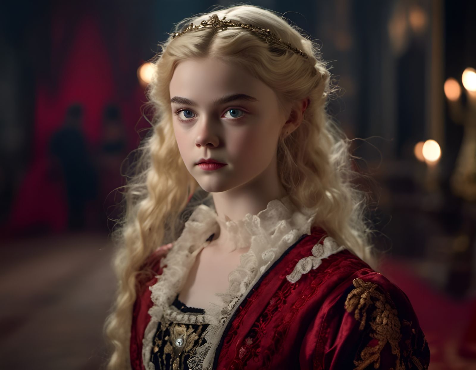 Sinister Victorian Girl with Red Bow