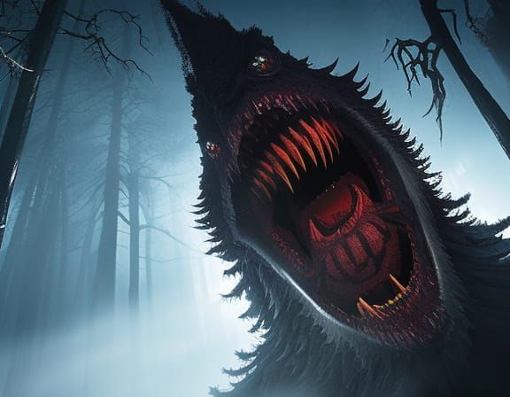 Frightened Family Encountering Shadow Monster