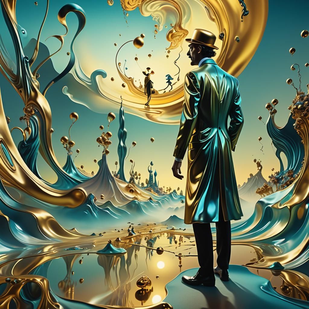 Surrealist World with Dreamlike Characters in Vivid Colors