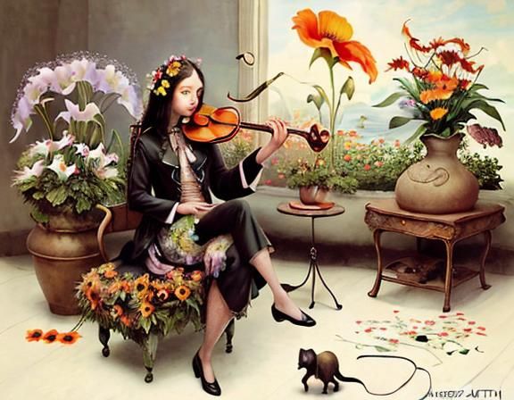 Surreal Anthropomorphic Utopia in Magic Realism Style