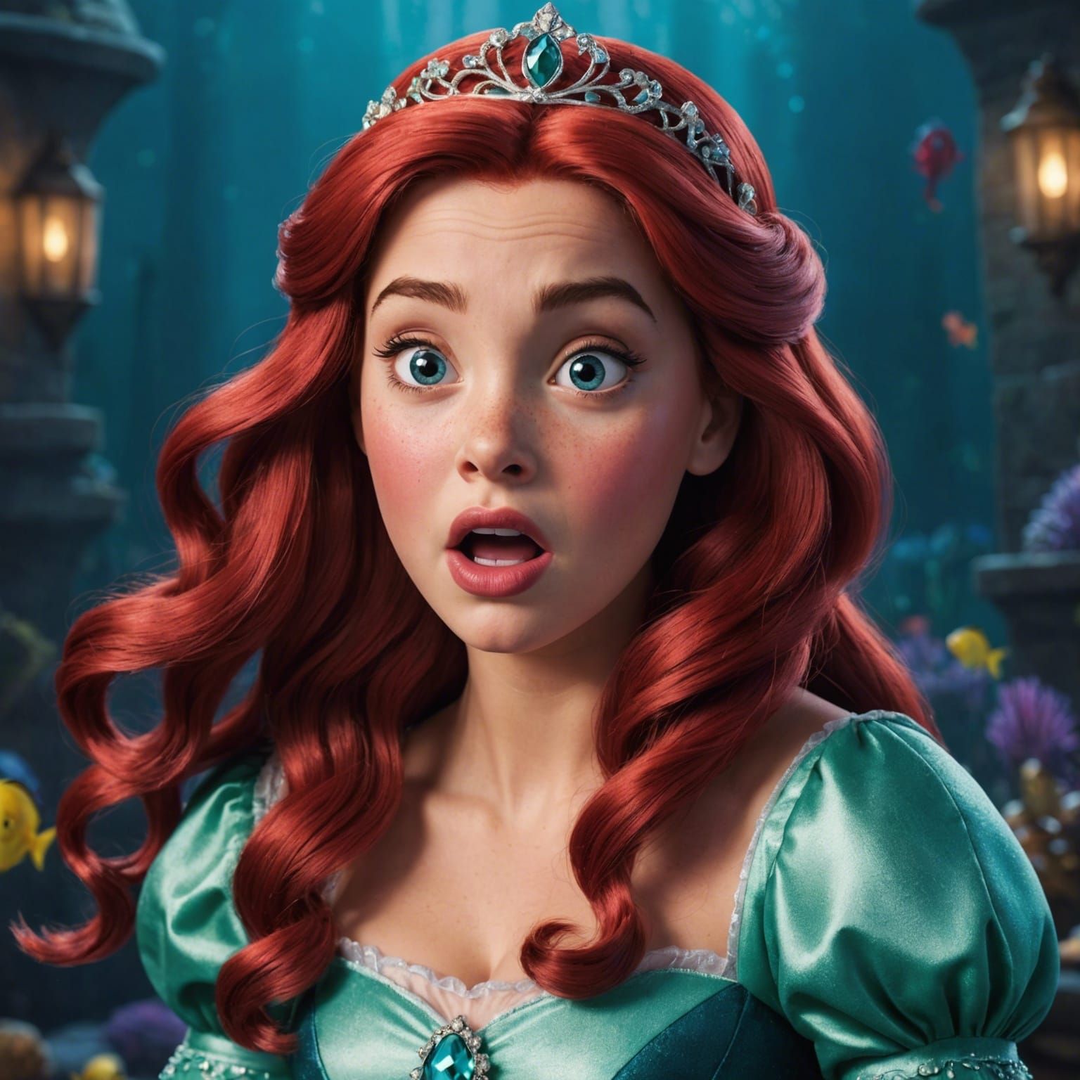 Surprised Princess Ariel Digital Art