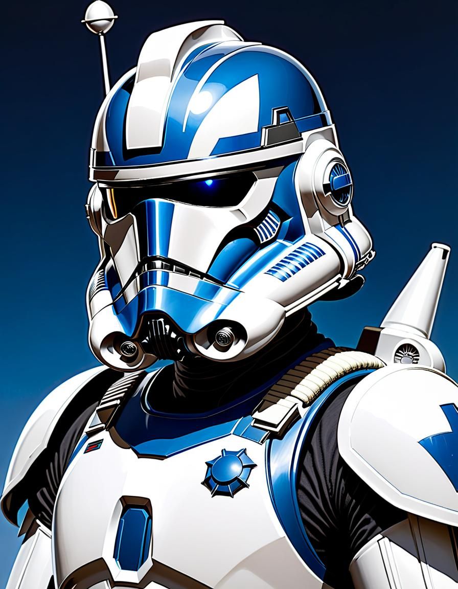 Clone Trooper Portrait in Jack Kirby Comic Style