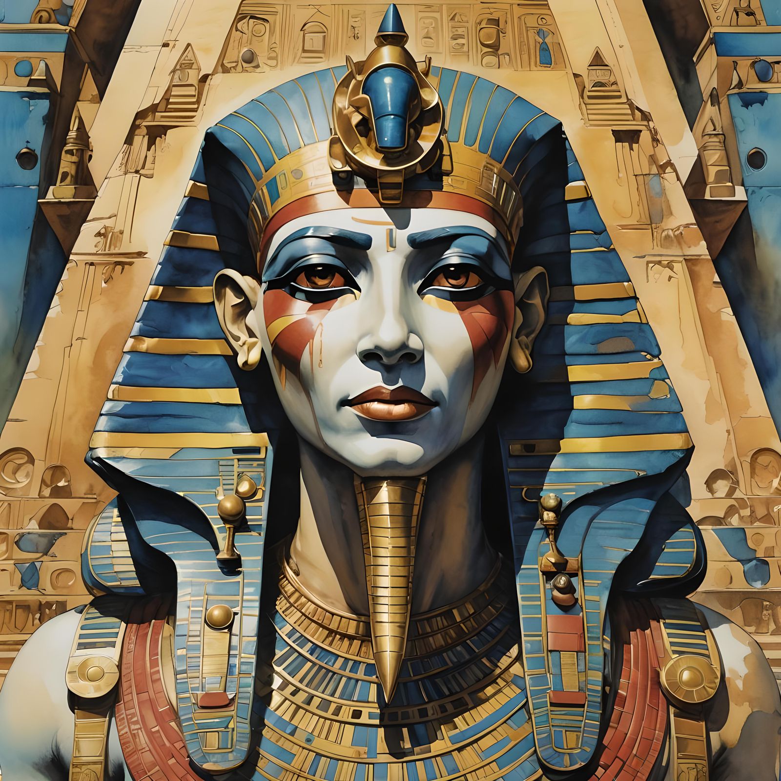 Poem of the Absurd Pyramid Interface || Face Portrait of Egyptian