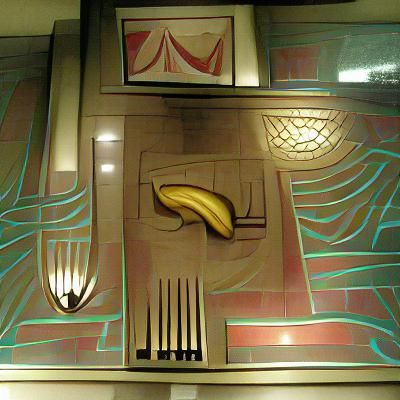 Art Deco Banana Scale Illustration