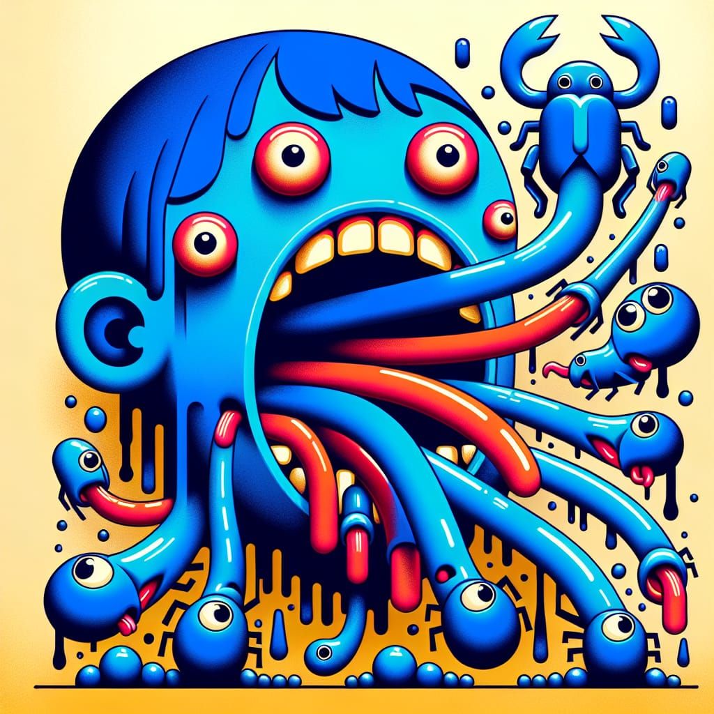 The Big Blue Boy Has Many Mouths