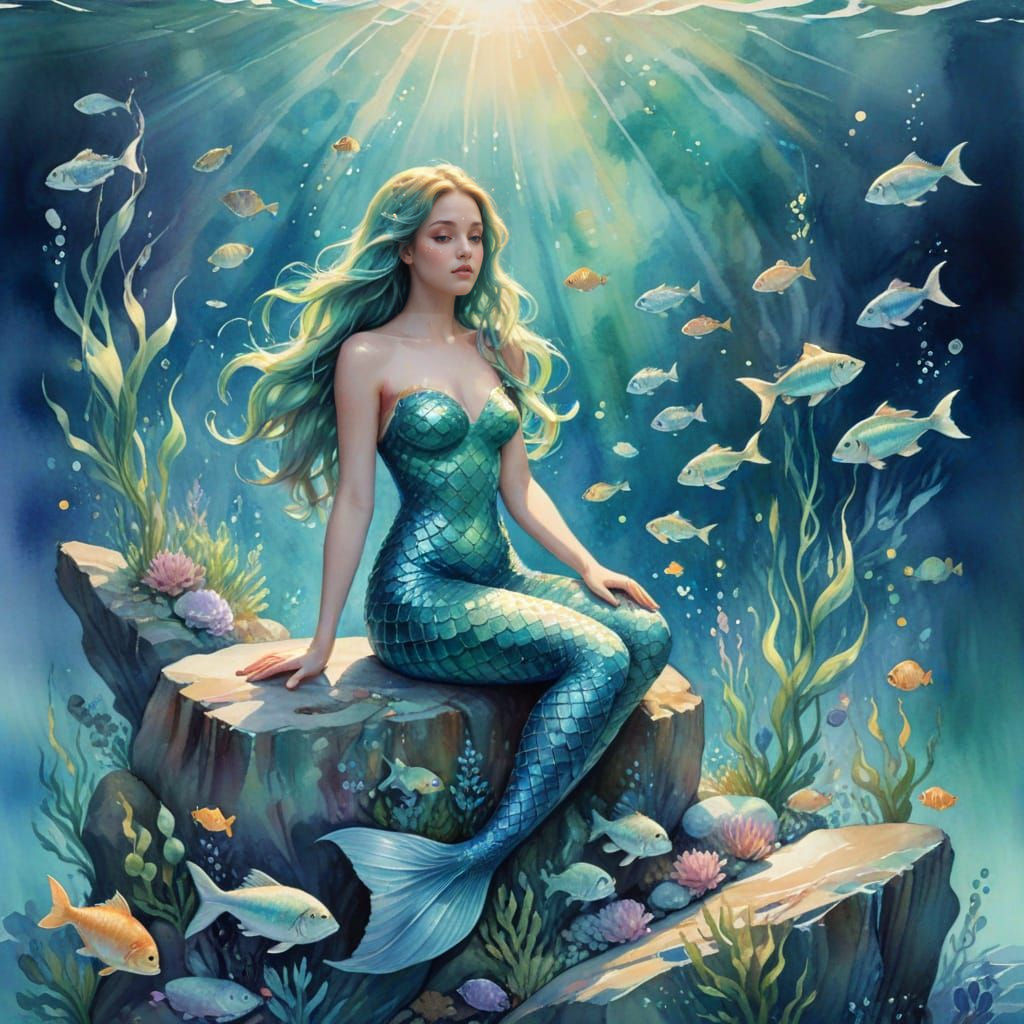Mystical Pisces Zodiac Sign in Dreamy Aquatic Style