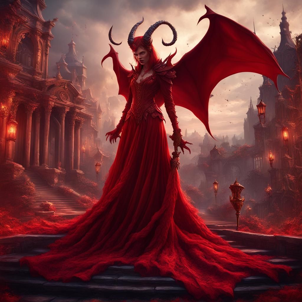 Devil in Red Dress: Detailed Matte Painting